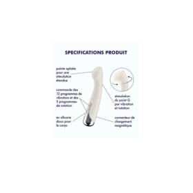 Vibromasseur point G tête rotative blanc USB Spinning g-spot 1 Satisfyer 